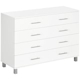 thumbnail of HOMCOM cómoda con 4 cajones cómoda de dormitorio de madera con patas cómoda de noche moderno para salón oficina entrada 112x38,2x81 cm blanco