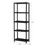 thumbnail of Estantería de Resina 5 Baldas Negra XL - 171x61x31 cm - Capacidad 125kg - Estructura de Plástico Alta Resistencia para Almacén y Garaje