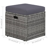 thumbnail of vidaXL 4-tlg. Garten-Lounge-Set mit Auflagen Poly Rattan Grau