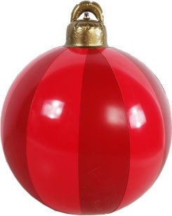 Aufblasbare Weihnachtskugel Ø60 cm Streifen-Rot Christbaumkugel Outdoor Party Weihnachtsdeko : Streifen-Rot