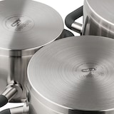 thumbnail of Mulex, Topfset LUGANO aus Edelstahl 6-teilig, + Servierpfanne, für alle Herdarten, mit Deckel, Induktions Töpfe Set