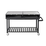 thumbnail of METRO PROFESSIONAL Barbecue a carbonella con ruote, 178 x 91 x 102 cm, coperchio di protezione e vano portaoggetti, acciaio/acciaio inox, nero