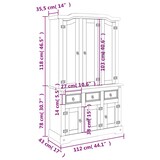 thumbnail of vidaXL Highboard Corona 112x43x196 cm Massivholz Mexikanische Kiefer