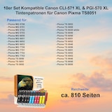 thumbnail of 10er Set Kompatible Canon CLI-571 XL & PGI-570 XL Tintenpatronen für Canon Pixma TS8051