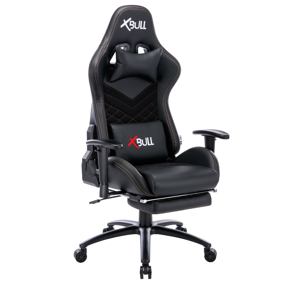 ZIK Sedia da Ufficio Poltrona Gaming Ergonomica con Poggiapiedi e Poggiabraccia, Supporto Lombare, Regolabile in Ecopelle - Nero