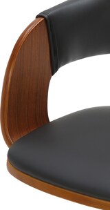 thumbnail of 2er Set Barhocker BOROS - Kunstleder Walnuss/schwarz 50x49x89 cm Schwarz Silber | Barstuhl Höhenverstellbar Mit Lehne Drehbar Tresenhocker Tresenstuhl