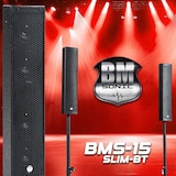 thumbnail of Pack Sonorisation DJ complet BM SONIC BMS-15-SLIM-BT, 1200W Enceintes satellites, SUB 38cm USB/Bluetooth, Supports Câbles, Micro