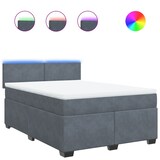 thumbnail of vidaXL Boxspringbett mit Matratze Dunkelgrau 140x200 cm Samt