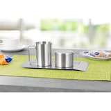 thumbnail of 5-teiliges Milch- und Zucker-Set WAVE, Edelstahl 18/10 gebürstet, spülmaschinengeeignet, Inhalt: Tablett, Gießer, Zuckerdose, Zuckerlöffel.