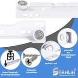 thumbnail of 1 Paar Schubladenschienen 350mm Teilauszug Rollenführung Weiß Professional Schubladenauszug Schienen