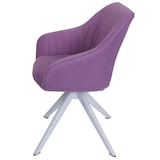 thumbnail of Sedia da pranzo HWC-K27, sedia da cucina Sedia con braccioli, girevole tessuto/tessuto ~ viola
