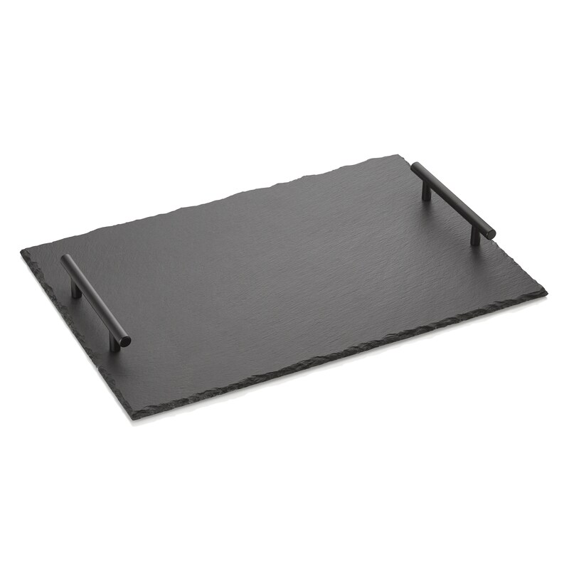 8x Naturschieferplatte mit Griffen SLATE LINE, 40 x 30 cm, Naturschiefer
