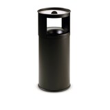 thumbnail of Stil Casa corbeille auto-extinguible avec cendrier, acier peint, Ø 31xh. 80 cm, bord inférieur en plastique de protection du sol, 40 litres, noir.
