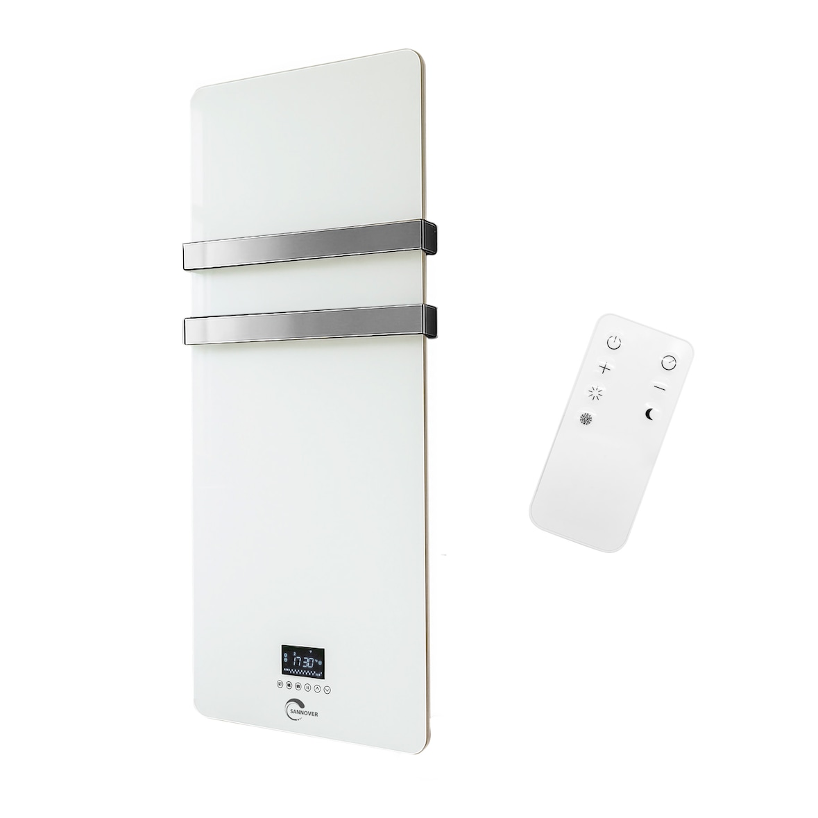 Sèche-Serviette Electrique en Verre mural Omiros Sannover 850 W Blanc