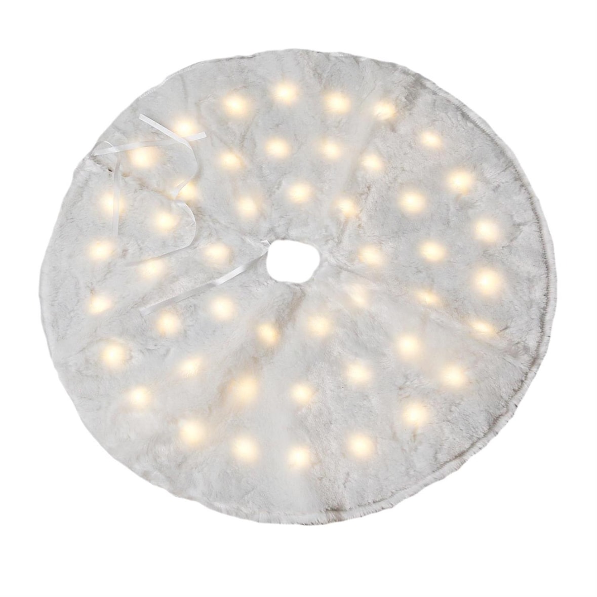 LED Weihnachtsbaumteppich Plüsch Baumrock Tannenbaumdecke D: 90cm
