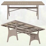 thumbnail of CASARIA® Polyrattan Gartentisch WPC 190x90x75cm creme