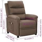 thumbnail of vidaXL Massagesessel Taupe Stoff