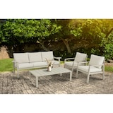 thumbnail of Tarrington House Outdoor Lounge-Set, Picton 4-tlg., Stahl, 2 Einzelsesseln, 1 3-Sitzer Sofa, 1 Couchtisch, beige