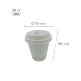 thumbnail of Gobelet 20 cl (7 oz) en Carton Blanc avec Couvercle en Plastique par 1000
