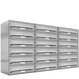 thumbnail of AL Briefkastensysteme 18 Fächer Premium Edelstahl Wand Briefkasten Anlage für Post A4, modern, robust und wetterfest, Artikelnummer: 132T18EA3