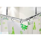 thumbnail of Winkelstange 150x150 cm Überlänge barrierefrei Silber glänzend 2x Deckenhalterungen Badewanne