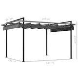 thumbnail of Outsunny pérgola 3x4 m gazebo cenador de jardín con techo retráctil de poliéster y 12 orificios de drenaje pérgola para patio terraza exterior