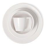 thumbnail of Melamin Geschirr Set 4 Personen Crema 16 Teilig + 4 Tiamo Weiß Weingläser Tafelgeschirr Picknick BBQ Kochgeschirr