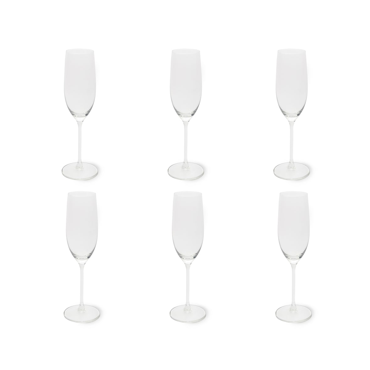Excelsa set 6 flûte Bardolino verre 21 cl transparent