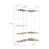 thumbnail of Lot de 2 portants angle et droit bois et métal blanc JUNE