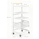 thumbnail of COSTWAY Carrinho de 4 Andares, Carrinho de Serviço com Prateleiras Ajustáveis, Carrinho de Cozinha com Rodas e Alça