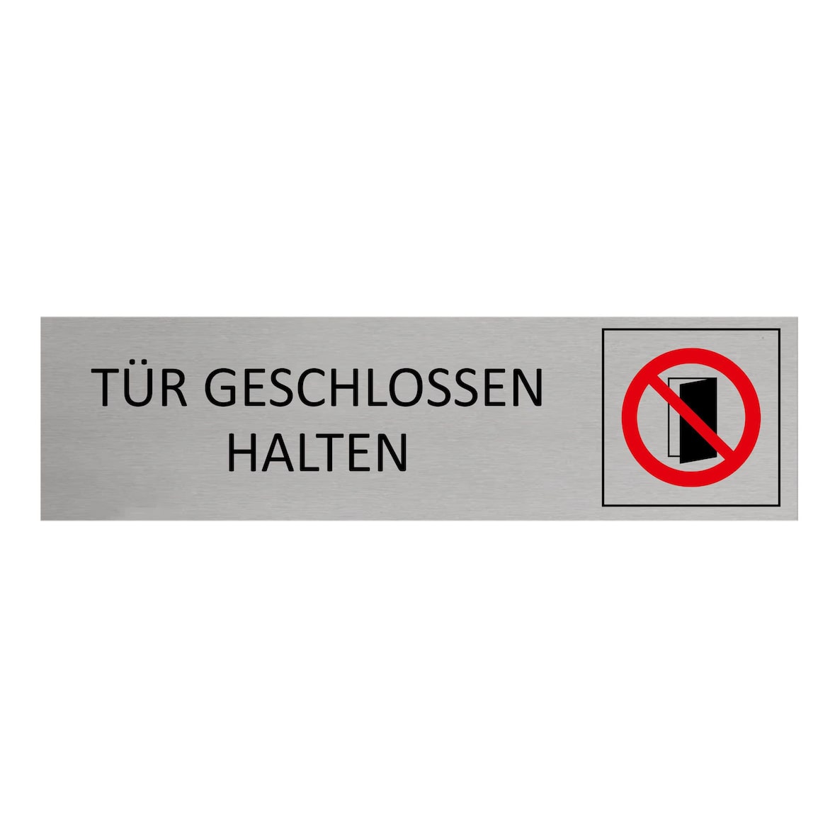 CombiCraft Aluminium Türschild Tür geschlossen halten 165x45mm mit 3M-Tape
