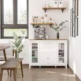 thumbnail of HOMCOM Mobile Cucina con 2 Cassetti e 3 Armadietti Bianco e Rovere