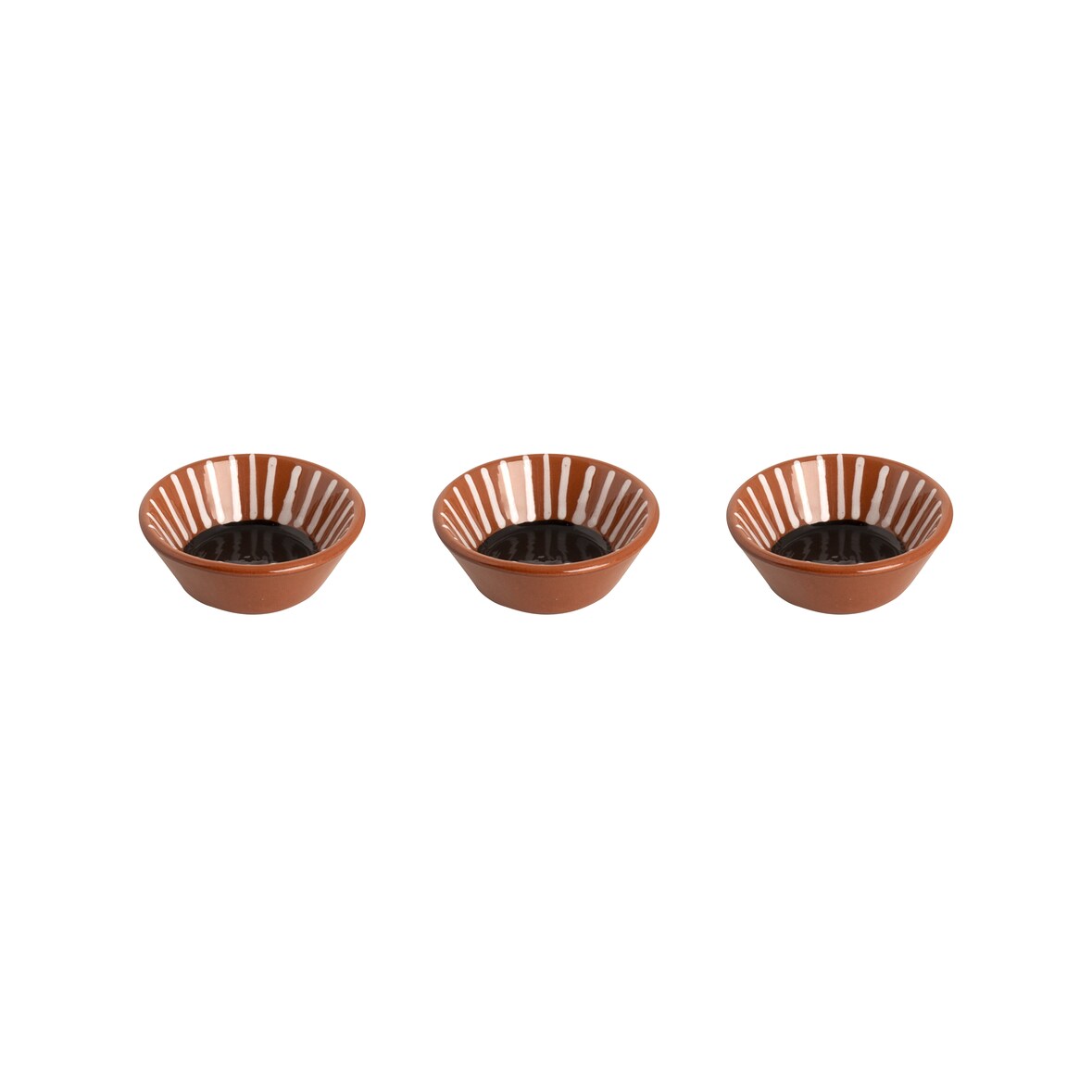 Colori Del Sud Schale Mezquita 8 cm 6 cl Braun Schwarz Weiß Steingut 3 Stück