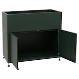 thumbnail of HWC-O85, floreira com canteiro de metal com espaço de armazenamento, metal 33kg 91x101x51cm ~ verde