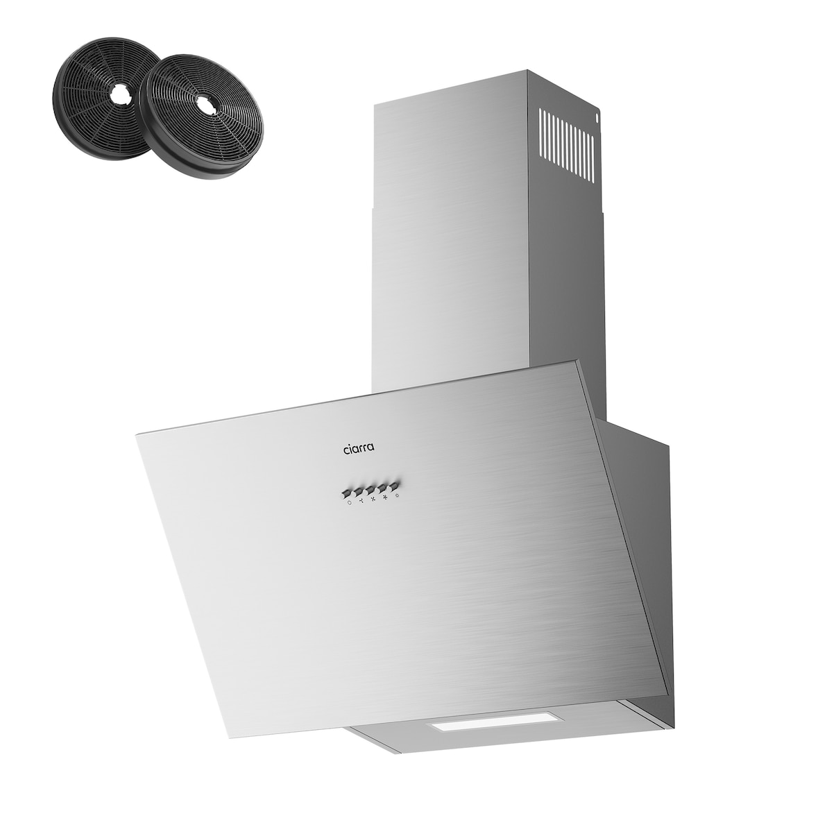 CIARRA Kopffreihaube A+++ 650 m³/h Dunstabzugshaube 60 cm Kopffreie Schräghaube LED VMS6762A