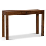 thumbnail of Schreibtisch Kompakt | 118x40x76cm | Sheesham Massivholz Dunkelbraun | Platzsparend mit Schublade | Handgefertigt & Modern | Büro | Kadima Design