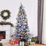 thumbnail of HOMCOM Árvore de Natal 210 cm com 250 Luzes LED Árvore de Natal Nevada com 829 Ramos e Base Dobrável Ø112x210 cm Verde