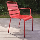 thumbnail of Fauteuil de terrasse en métal rouge - Oviala