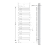 thumbnail of Badheizkörper Mittelanschluss 500x1600 mm Anthrazit mit Universal Anschlussgarnitur