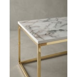 thumbnail of Couchtisch 100x60x40 cm mit Marmor Optik Weiß / Gold, Wohnzimmertisch mit Metall-Gestell, Sofatisch Eckig Tisch Wohnzimmer,