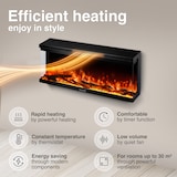 thumbnail of KAMINIO Elektrokamin LEA - Elektrischer 3-in-1 Kamin mit Panoramaview, Heizung, 3D-Flammeneffekt, 12 Flammenfarben, Fernbedienung  - 36 Zoll