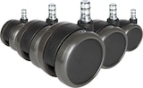 thumbnail of 5x Hartbodenrollen ROLO 11mm / 65mm Büro-Stuhl-Rollen No-Noise (5er Pack) hjh OFFICE