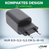 thumbnail of InLine® 31508C InLine® USB Netzteil, Ladegerät, USB-A + USB Typ-C, 33W, Power Delivery + Quick Charge, schwarz