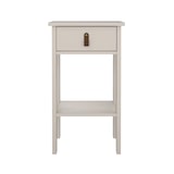 thumbnail of WellHome - Nachttafeltje met 1 lade en metalen of leren handgreep in kleur Beige-grijs 40 x 35 x 71 cm - Guadalquivir