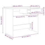 thumbnail of Scrivania artigianale in rovere 100 x 50 x 76 cm modello Ventura Luna in derivati \u200b\u200bdel legno