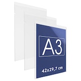 thumbnail of Danieli Store | Soporte para cartel de pared en metacrilato con agujeros para ser fijado | Expositor para avisos de pared | (3 Unidades A3 Vertical)