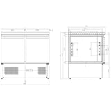 thumbnail of Gastro Tiefkühltisch Gefrierschrank Tiefkühlschrank, 2 Türen, 943x700x855mm