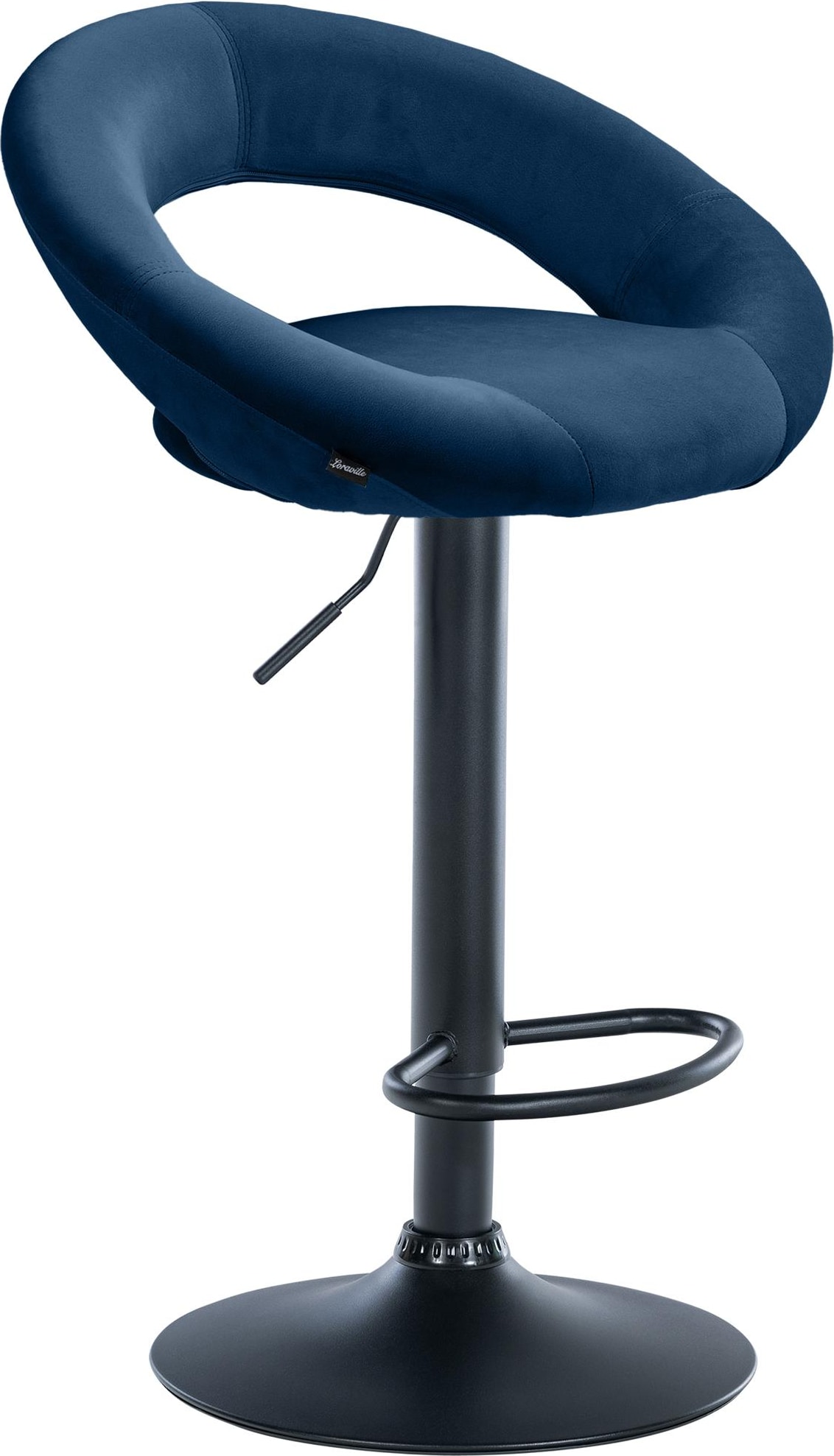 Barhocker Olinda Samt blau/schwarz
