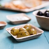 thumbnail of BIOZOYG 200 Stück Dipschälchen 80ml quadratisch Einwegschälchen Palmblattschälchen Snackschälchen, kompostierbar, ideal für Fingerfood und Snacks