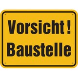 thumbnail of Baustellenschild, Vorsicht! Baustelle, 300x400mm, Alu geprägt - 400x300x0.6 mm Aluminium geprägt